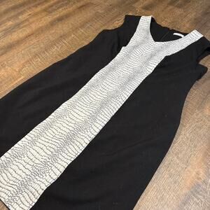 Calvin Klein White Aligátor Skin Print Dress